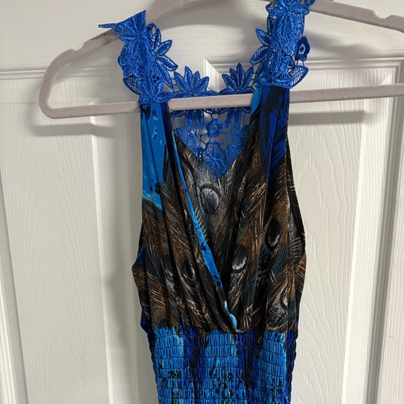 Dresses Elegant Blue And Brown Dress Poshmark — free download